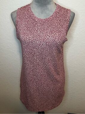 Athleta Sleeveless Tank Top Pink Leopard Print Lightweight Women’s Small